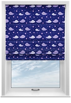 Starry Night, Purple Dream - Motorised Roman Blind